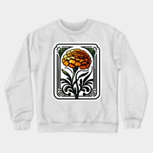 art nouveau marigold october Birth Month Flower Crewneck Sweatshirt